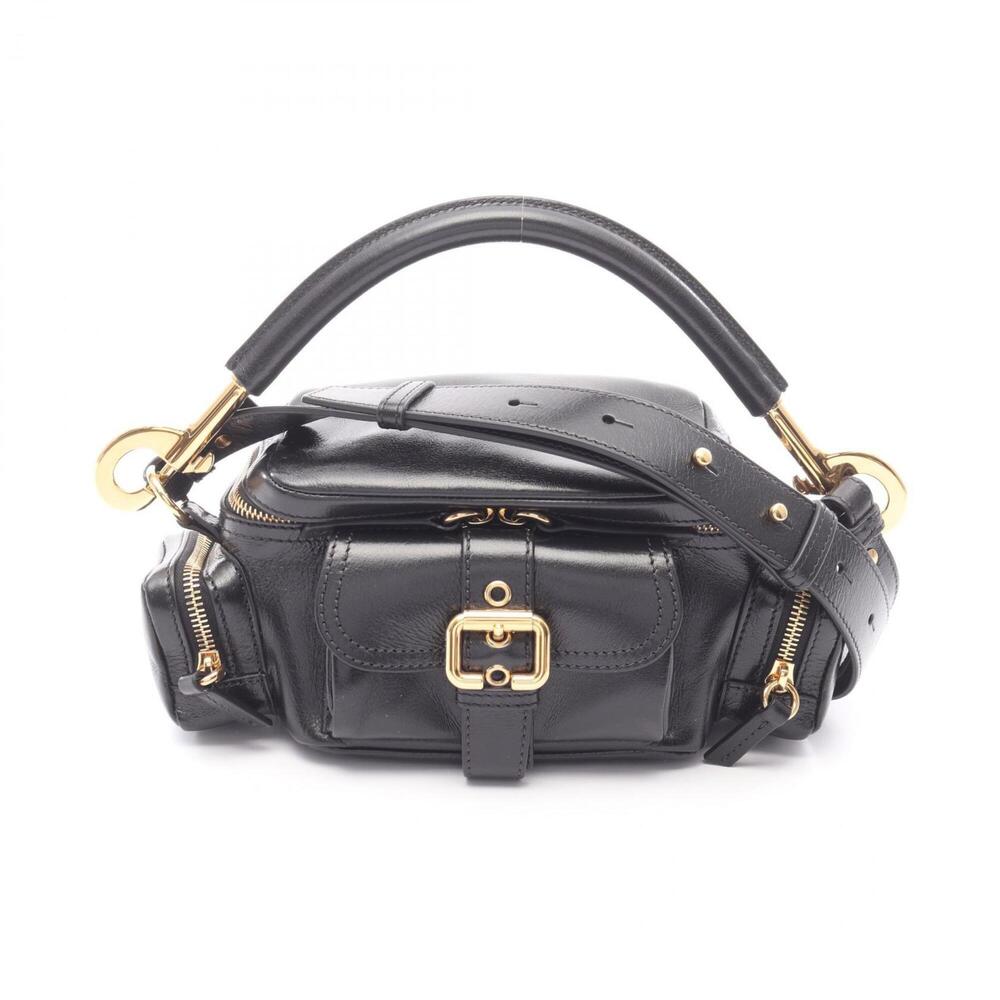 Chloé Chloe Small Camera Handbag, Leather, Women's, Black, CHC24AS534N83001